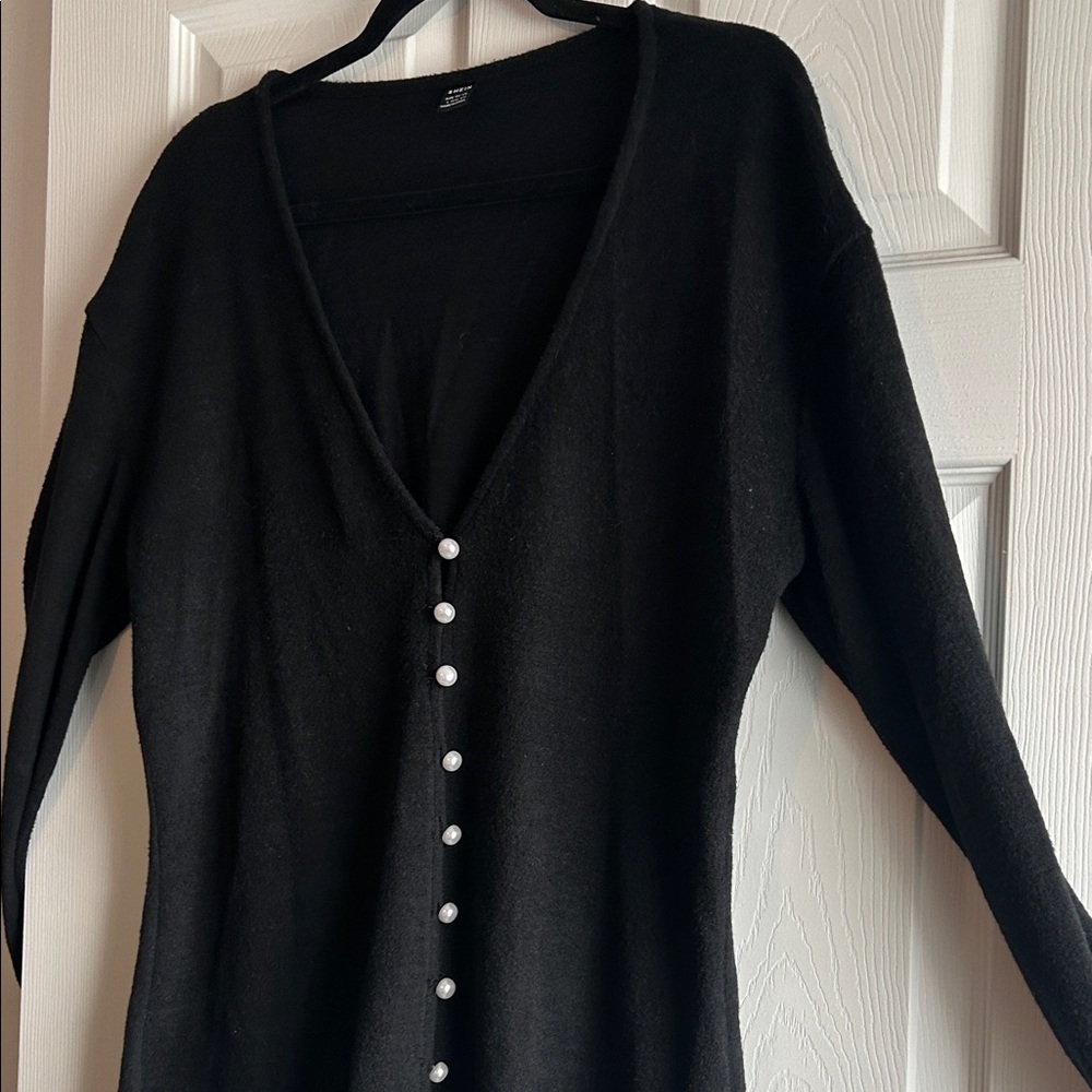 Black Cardigan with Pearl Buttons - Picture 14 of 16